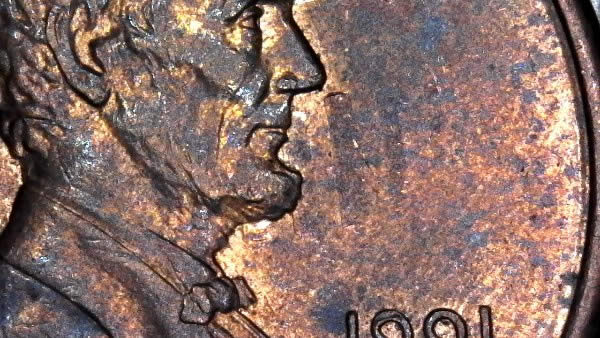 1991-P-Lincoln-Memorial-Cent-With-Nice-Die-Clash-Found-In-Circ-Bankroll